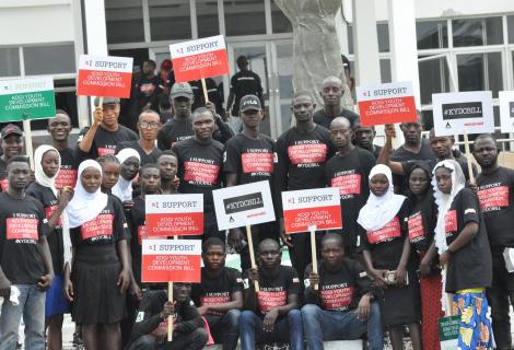 Cross section of youths at the state house of assembly supporting the Youth Development Commission Bill