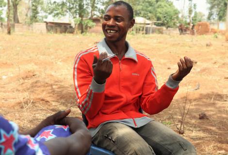 Youths in Kogi discussing their progress in maintaing peace in their communities during the election. 