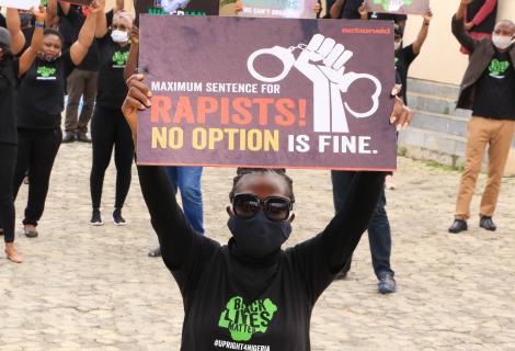 Photo taken during ActionAid Nigeria Women Lives Matter Rally in Abuja, June 2020. 