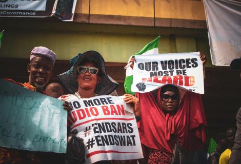 Nigerians protesting #EndSars