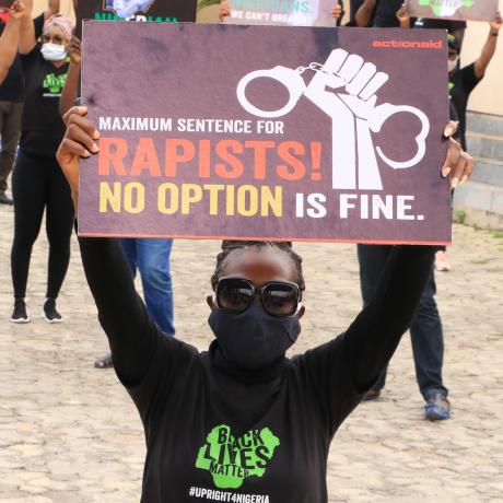 Photo taken during ActionAid Nigeria Women Lives Matter Rally in Abuja, June 2020. 