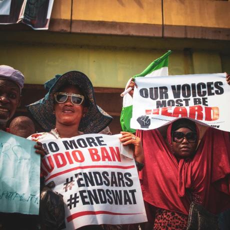 Nigerians protesting #EndSars